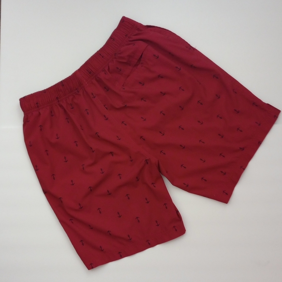 Nautica Men's Rust Colored Swim Trunks with Anchor Pattern, Size Medium - Picture 2 of 10